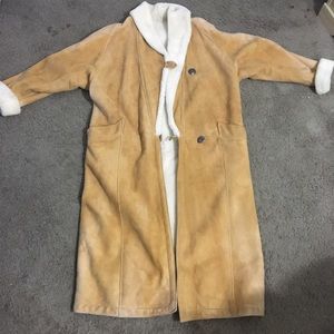 Overland sheepskin women’s vintage trench coat